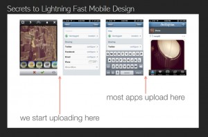 Instagram shows how uploading earlier in the photo-upload process increases UI responsiveness